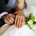 Bride,And,Groom's,Hands,With,Wedding,Rings